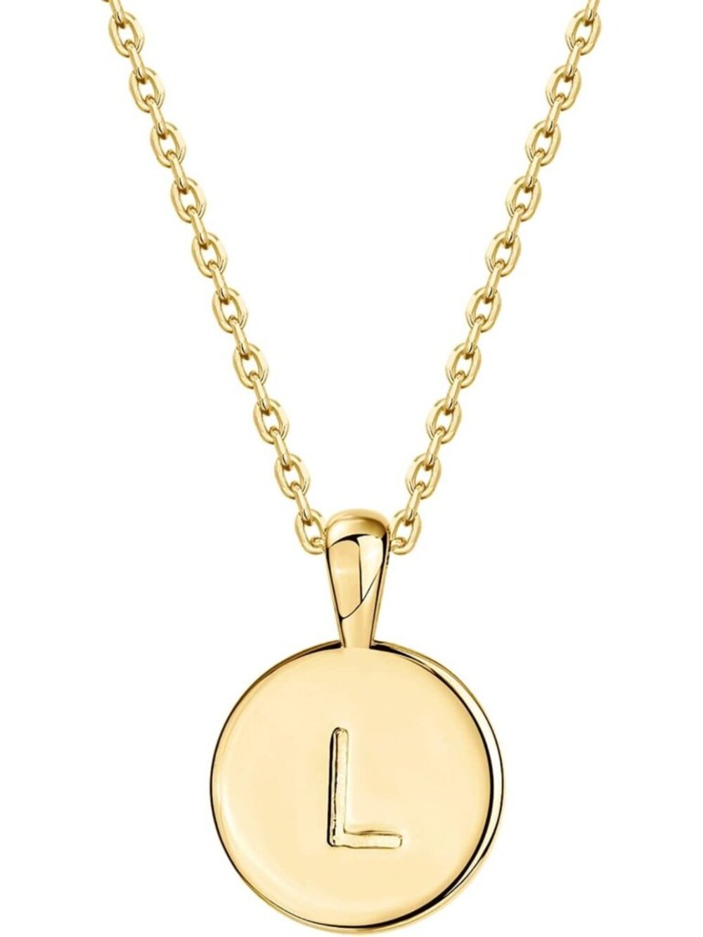 14K Gold Plated Initial Necklace for Women - Alphabet Letter Pendant Jewelry